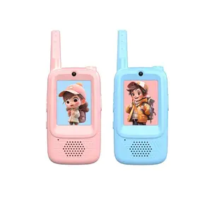 2pcs children's walkie-talkie toys, 2.4GHz wireless walkie-talkies with video call and voice-changing functions, equipped with high-definition cameras, long-distance communication, suitable for children aged 3-14,