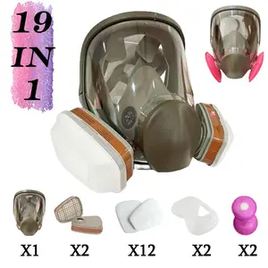Reusable Full Face Mask with Filter, Full Face Mask with Filter, Dustproof & Poison-Proof Mask, Suitable for Painting, Woodworking, Construction, Grinding, Dustproof Gasproof Mask