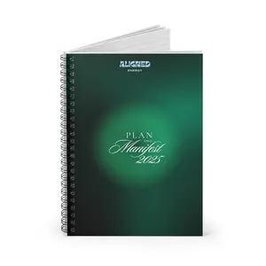 Aligned Energy Plan and Manifest 2025 Spiral Notebook with Ruled Line, Law of Attraction and Spiritual Gifts