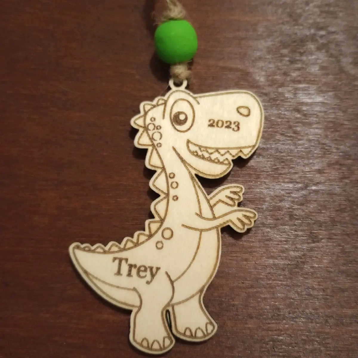 Personalized Dinosaur Christmas ornament