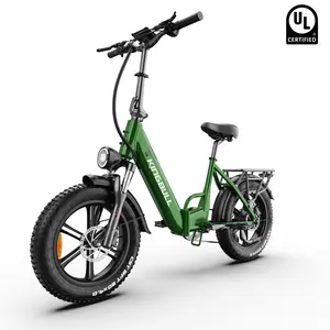 Kingbull Literider 2.0 Collapsible Electric Bike, 48V 15ah Removable Battery, All Terrain, 20" × 4.0" CST Fat Tires, Bungee Cord, 400 lbs Capacity, Folding Design, 24-Month Support,All aluminum Frame Ebike
