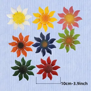 8 Bright Metal Artificial Flower Wall Decorations, Ideal for Indoor Outdoor Decoration, Home Living Room Wedding Festival Decor, Artificial Sunflowers