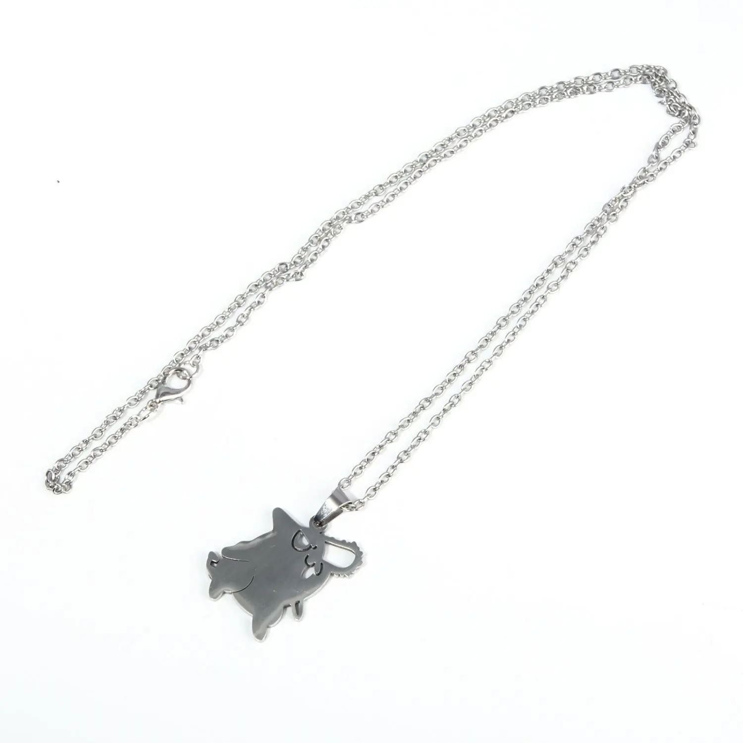 Chainsaw Man Pochita Hollow Stainless Steel Necklace Cartoon Anime Pendant Unisex Student Jewelry Gift