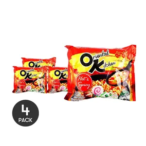 MAMA Thai Instant Noodles - Spicy Fried Noodles 85g x 4 Pack | Convenient & Delicious | 711 Convenience Store Style