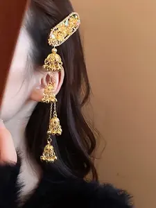 Elegant Oval Rhinestone Flower Bell Tassel Duckbill, Stylish Women's Accessory, Flower Hair Clips, Perfect for All Occasions