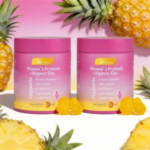 All-in-One Feminine Care Probiotic Gummies - Hawaiian Pineapple Flavor with Prebiotic Fiber, Slippery Elm Bark & Lactobacillus Complex to Support Women’s pH Levels & Dryness Comfort, 60 Chewables