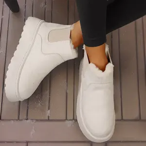Women's Winter Short Boots for Women Warm Fur Lined Boots Comfortable Suede Lace Up Booties Cute Flat Boot Shoes