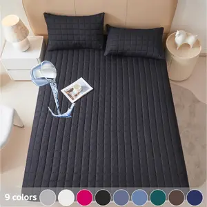 2/3 Piece Waterproof Fitted Sheet & Mattress Protector Set – Waterproof Mattress Pad, Soft Breathable Mattress Cover with Deep Pocket (6"-18"), Noiseless, Stain Resistant, Machine Washable, Includes Pillowcases