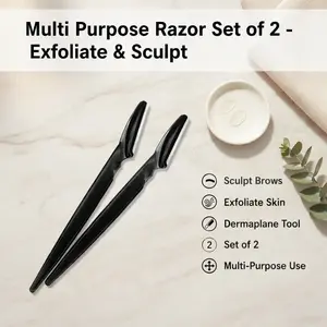 Multi Purpose Razor - Set Of 2 - Sculpt Brows/Exfoliate Skin/Dermaplane