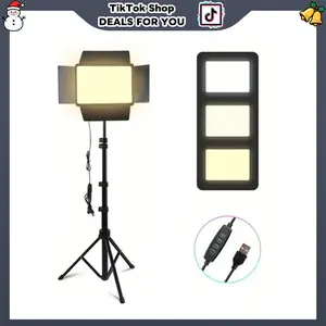 20cm*15cm Photo Light, Set of 1 Extendable LED Video Lighting Panel Kit 2800-6500K with USB/Tricer Tripod, 170cm Dimmable Photography Lighting Kit for Portrait/TikTok (1 Pack)#Easter Gift#SummerVibes