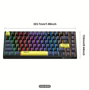 "ONIKUMA RGB USB Mini Mechanical Keyboard Gaming Keyboard Wired Keyboard Hot Swappable 82 Keys RGB Light Mac Windows Typewriter "