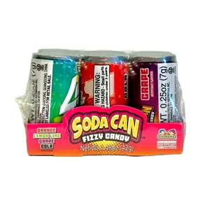 Soda Can Fizzy Candy (4 Different Flavors) Sweet Snack  Candies Bonbon Tangy Lemon sweets