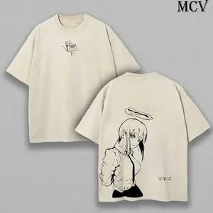Makima - Chainsaw Man T-Shirt Anime Clothing Makima Tee Washed Heavy Cotton T-shirt, Gift For Anime Merch Fan, Manga Lover Gift Gift For Him Gift For Her Menswear Clothing anime lover RGY