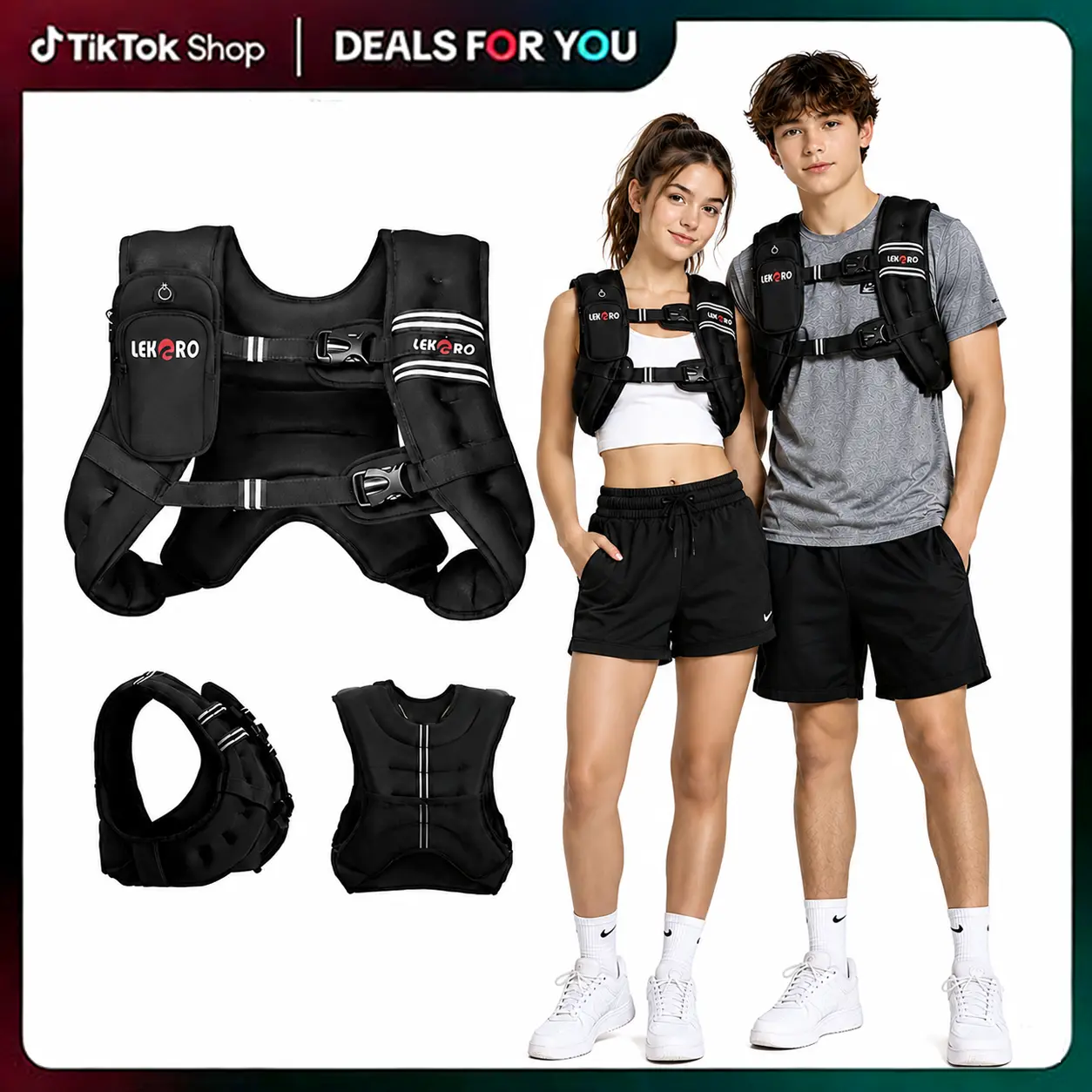 LEKARO Adjustable 6lb-8lb Weighted Vest for Daily Wear, Body Weights Training, Cardio & Comfortable Fitness Use weights