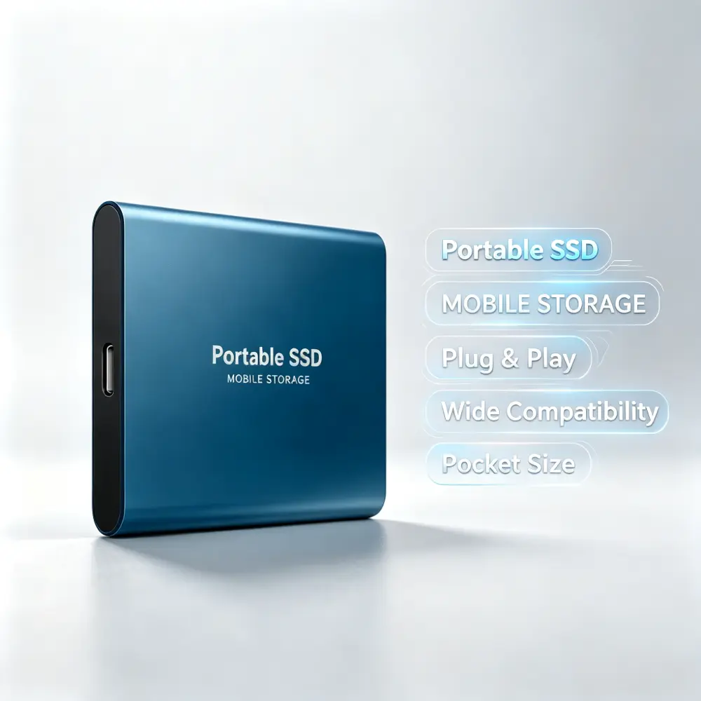 Portable External SSD USB Type-C Data Storage Drive for Laptop, PC, Mac (Computers & Office Data Storage Device)