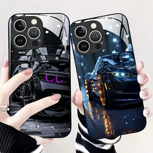 A sleek and lnnovative sports car Pattern hd Glass phone case applicable for iPhone 16ProMax 15 14 13 12 11 Plus cases fully wrapped edges drop resistant new style protective case urban sophisticated phone case high-end feel man natalie reynolds mosnovo