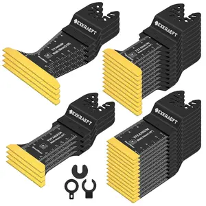 30 PCS Oscillating Tool, Universal Titanium Multi Tool Blades for Metal Nails Wood Plastic and Hard Material, Oscillating Saw Blades Fit Milwaukee Ryobi Rockwell Fein