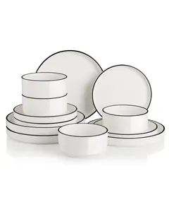 Sweejar White Ceramic Dinnerware Sets for 4 | Minimal Design