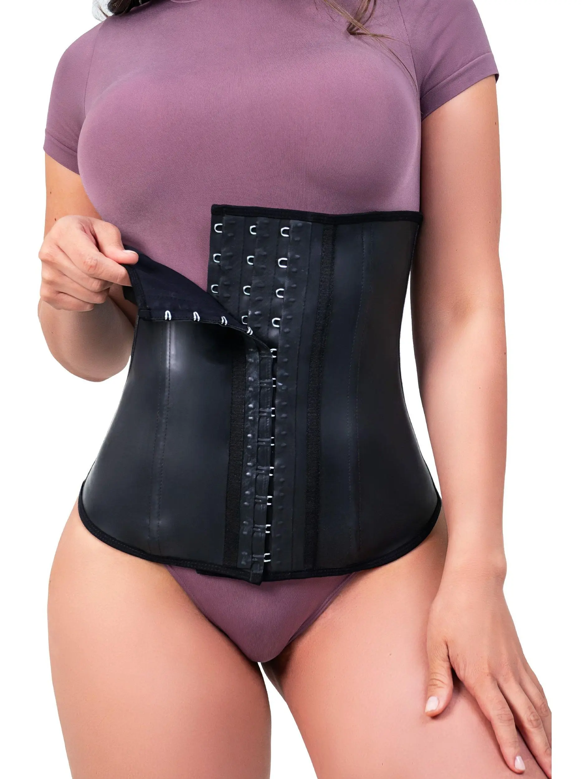 Stagmi Women's Minimalist Basic Compression Shapewear SMI2020 - Lightweight, Comfortable, Fit Latex Waist Trainer with Adjustable Hook Closure, Thermal Fabric Underwear