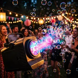 Automatic Bubble Blower, Portable LED Light Bubble Machine, Compact Outdoor Toy for Kids, Ideal for Weddings & Birthdays,summervibes
