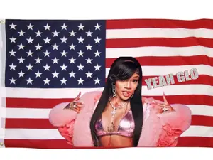 Yeah Glo Glorillaa Rap Music USA Flag- Concert American Flag Tiktok Meme Hip Hop Music