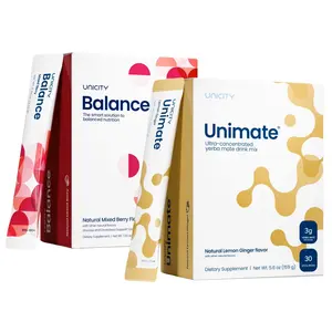 Unicity Duo Pack : Balance Berry(30 Sachets) + Lemon Ginger (30 Sachets) | Drink Mix Powder Dietary Vitamin Supplement Vitamin