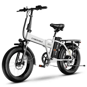Cybervelo 1000W Folding Electric Bike, 48V 960WH Large Removable Battery E-Bike, 28+MPH, 80 Miles Max Range, 20" Fat Tire Electric Bike for Adults, Adult Electric Bicycles for Commute