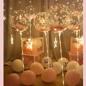 4 Sets Transparent Balloon Stands, Decoration Accessories for 10-24 Inch Balloons, Ideal for Birthday, Wedding, Thanksgiving, Bridal Party