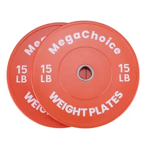 Heavy-Duty Color-Coded Bumper Plates Pair, 2-Inch International Barbell Weight Plates Set for Strength Training, Weightlifting, Cross-Training & Home Gym