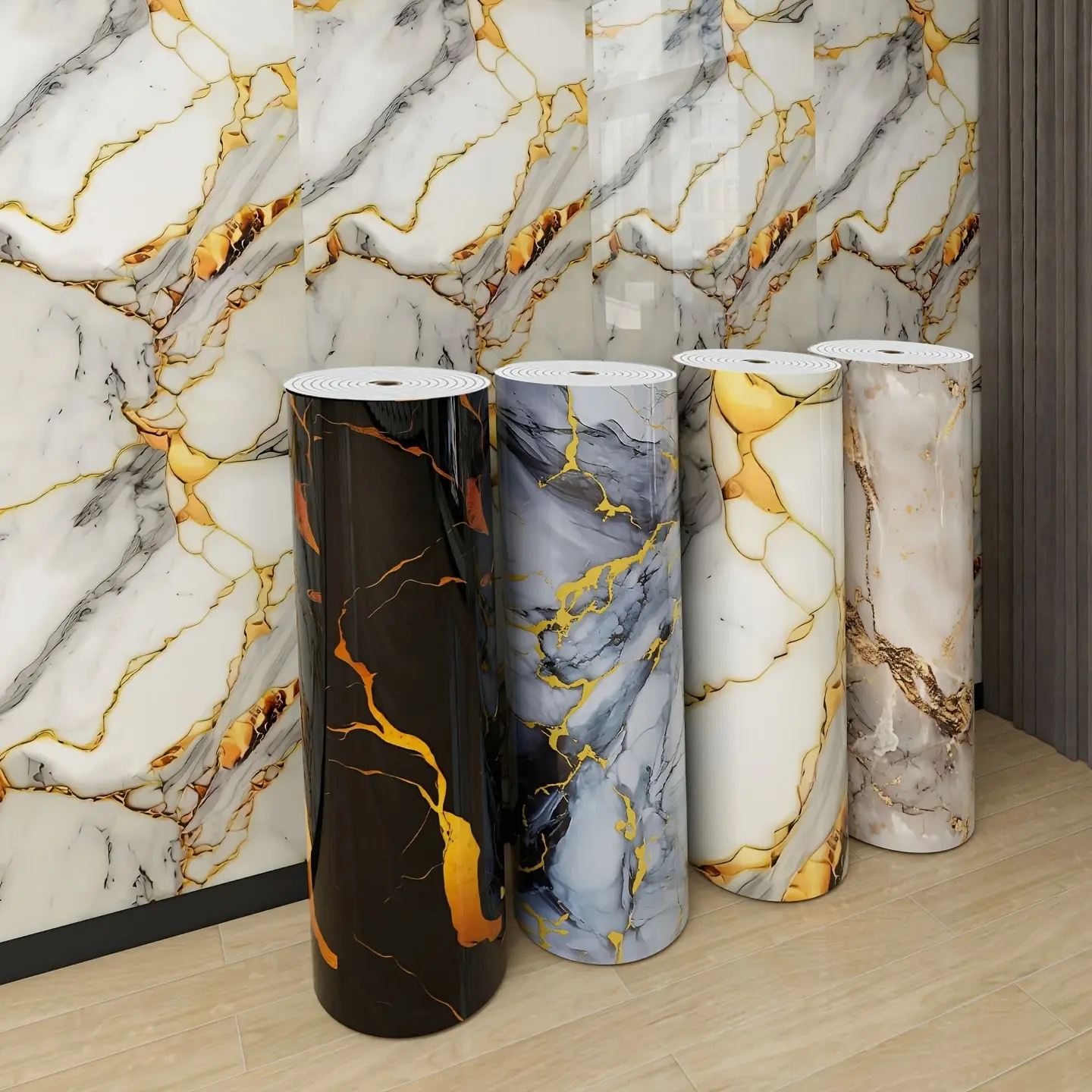 Marble Texture Self-Adhesive Decorative Wallpaper Roll, & Design, Scratch Resistant, Waterproof, Peel and Stick Splash Guard, Peel and Stick Wallpaper Designs, Marble Pattern Wallpaper, Peel And Stick Wallpaper For Bathroom