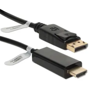 QVS  15 ft. DisplayPort to HDMI Digital Audio & Video Cable, Black