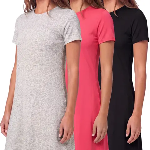 3 Pack Women's T Shirt Dresses Short Sleeve Casual Summer Loose Crew Neck