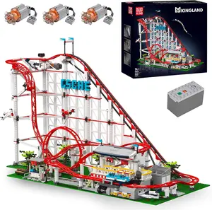 Mould King Roller Coaster Building Set, Large Amusement Park Coaster Model Kit with Motors, Creative Gift for Adults, Engineering STEM Toy for Boys, Girls and Kids (3646 PCS)