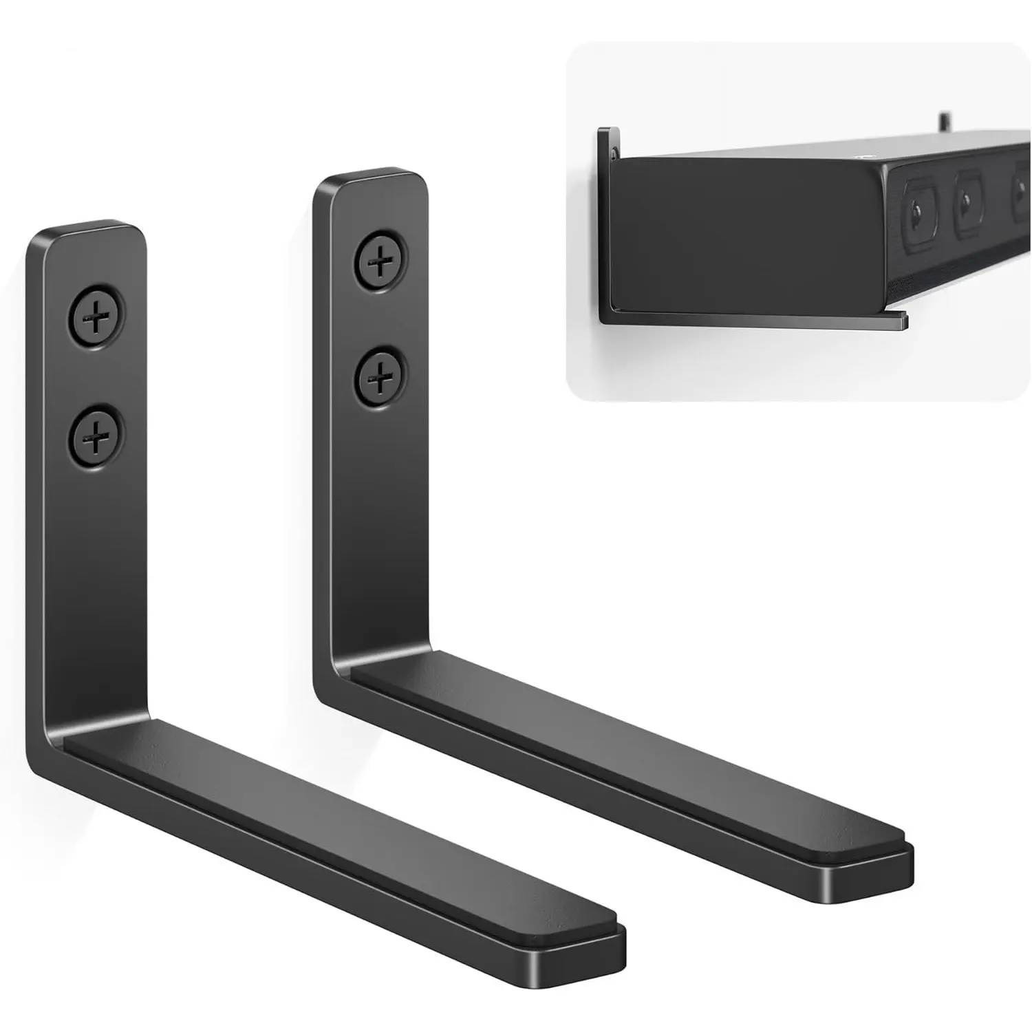 Universal Sound Bar Wall Mount Bracket, Aluminum Alloy Load Capacity 9kg, Adjustable TV Audio Hanging Stand, Easy Installation, Speaker Rack