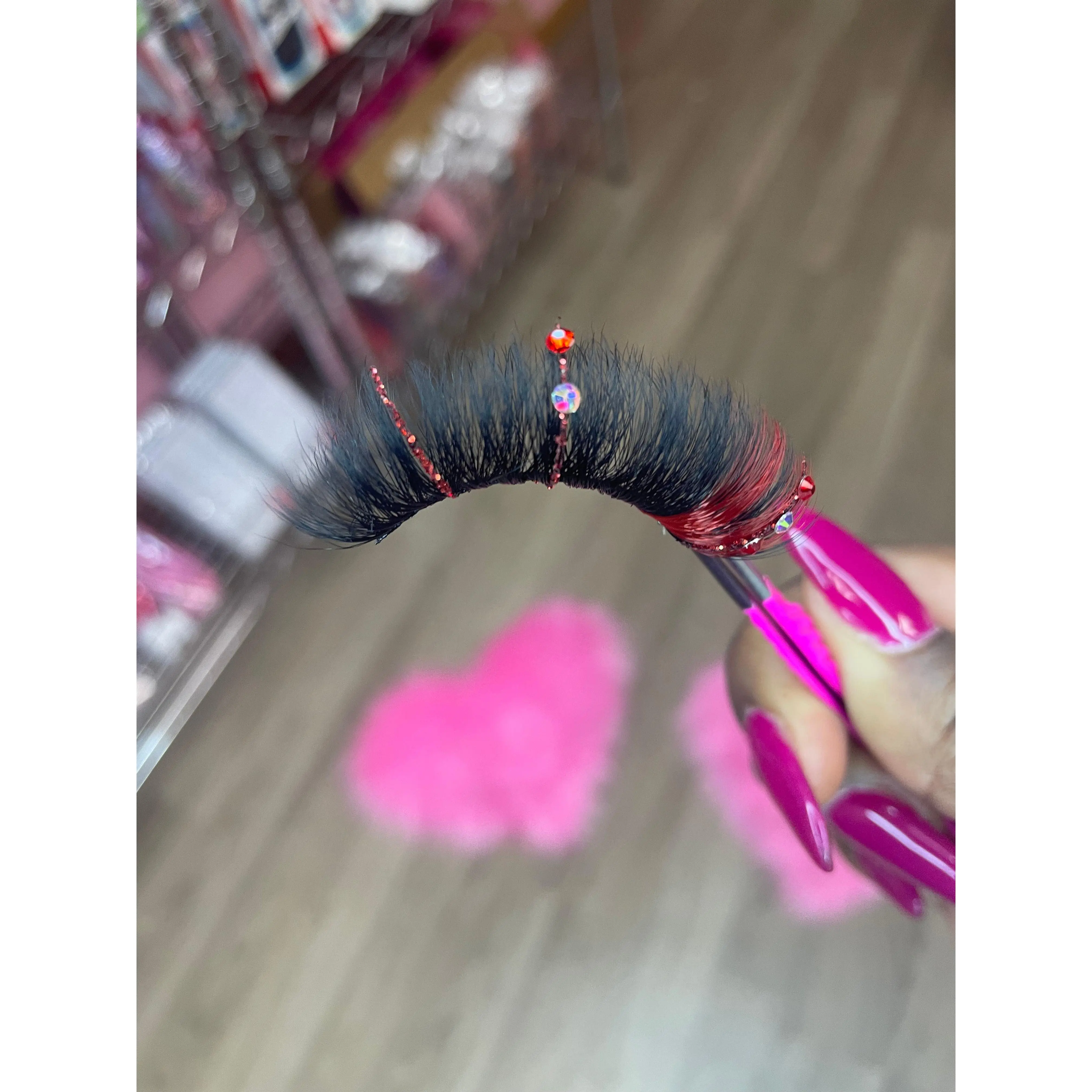 Seeing Red Glitter Lashes