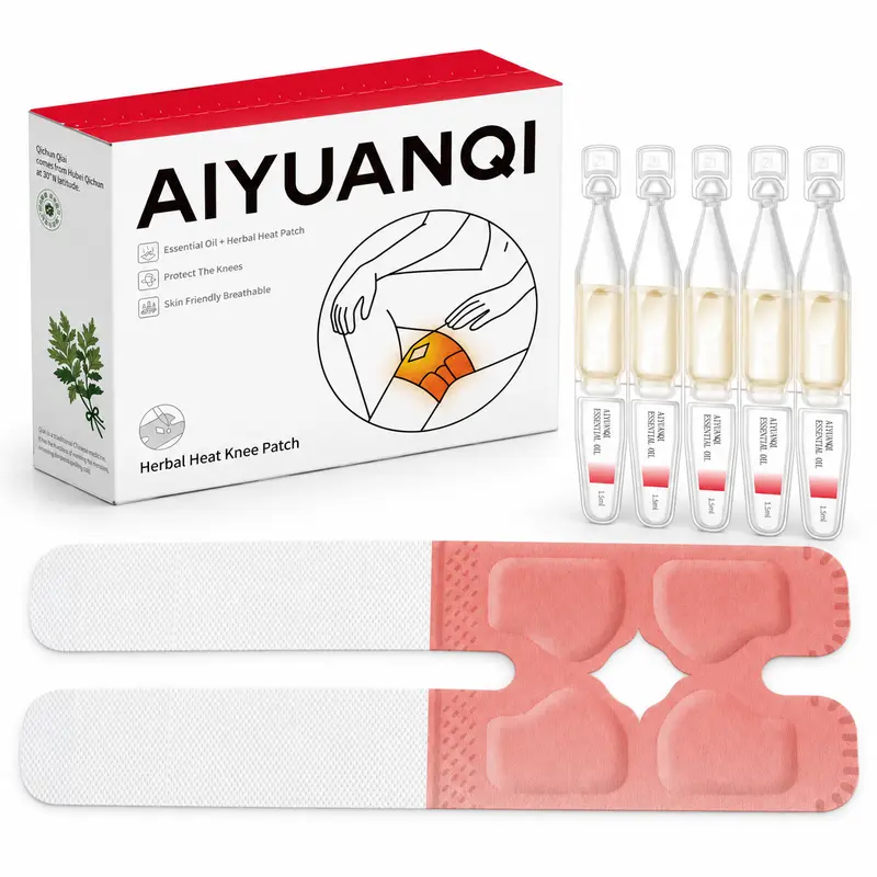 AIYUANQI Self-Heating Knee Patches with Herbal Essential Oil, Flexible Adhesive Warming Patches for Knees, Daily Comfort