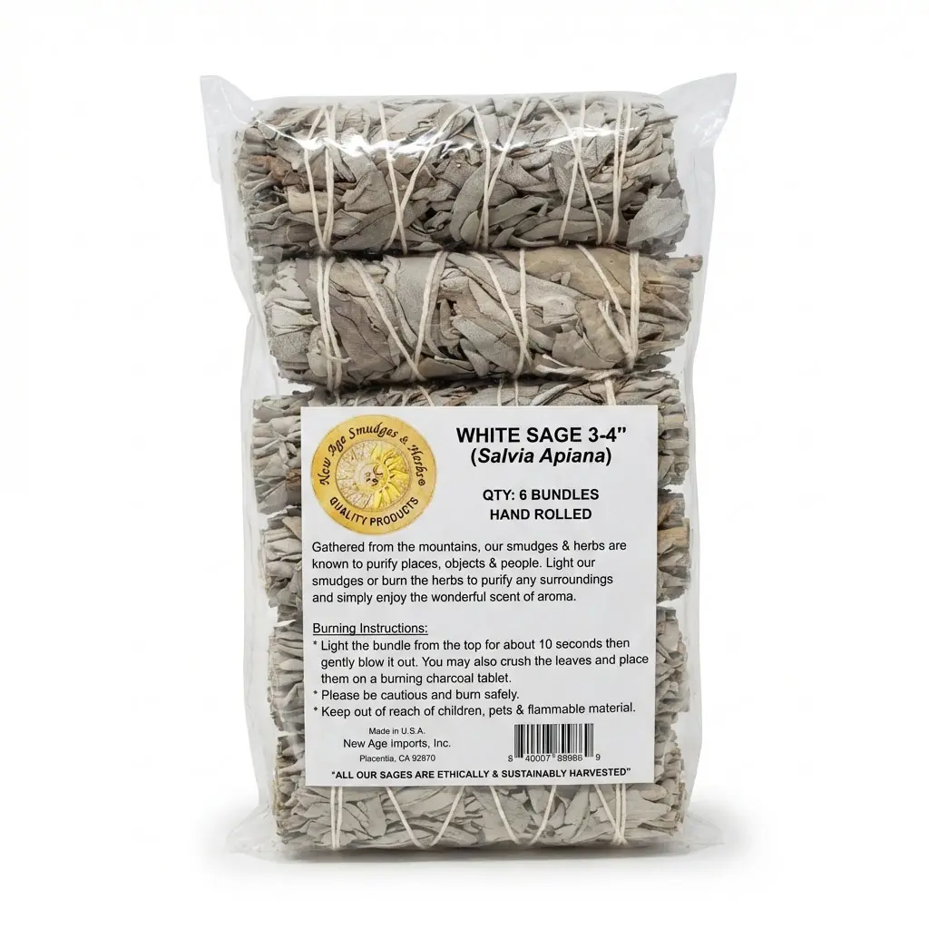 White Sage Smudge Stick 6-Pack — Salvia Apiana 3-Inch Bundles