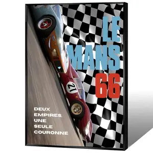 Vintage Le Mans 66 Poster, Trendy Motor Racing Wall Decoration, Decor for Bedroom, Living Room
