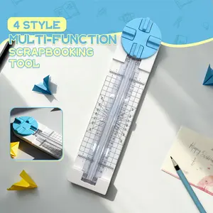 4-in-1 Paper Cutter & Trimmer for Straight, Wave,Perforated & Creasing in One Tool,Easy Blade Switch,Perfect for DIY Scrapbooking, Diary & Notebook Decoration,All-in-One Multifunctional Craft Paper Tool
