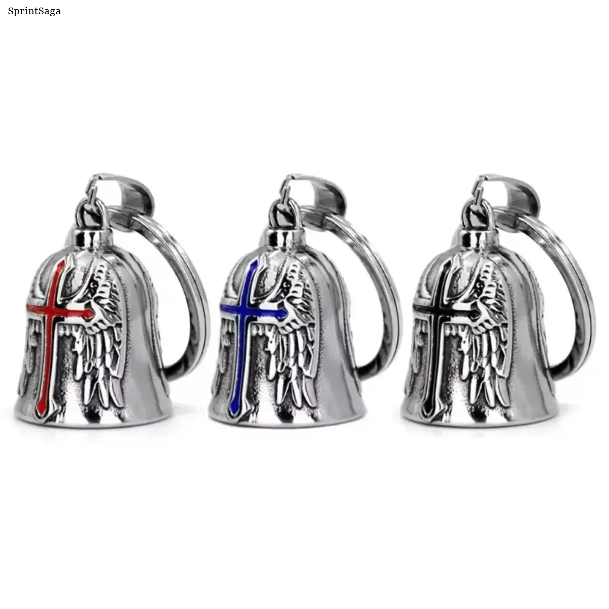 3 Pack Guardian Angel Motorcycle Bells, Punk Wing Ride Bell Charm, Lucky Biker Bell Pendant for Protection, Metal Bike Decor Gift for Riders, Harley Style & Road Safety tiktokshopbacktoschool