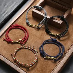 Nautical Themed Ethnic Couple Hand Rope, Fashion Multicolor Minimalist Wrist Bracelet With European American Style, Versatile Decorative Accessory For Lovers To Match Outfits On Casual Occasions, Durable Braided Structure, Exotic Ethnic Details And Timele