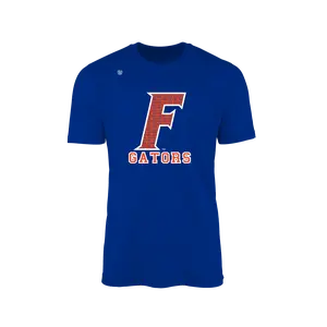 Florida Gators Men's Blue Cotton Graphic Jersey Short-Sleeve Round Neck Prime Tee, Casual Menswear Top