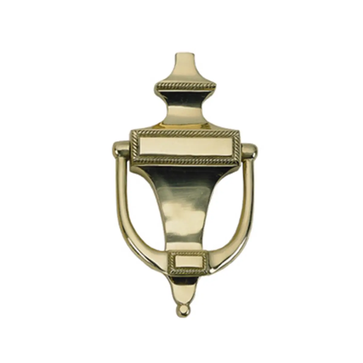 BRASS Accents Rope Trimmed Door Knocker, 6.50 in., Polished Brass Cast Metal, Georgian Style, Antique Finish Door Knocker, Knockers