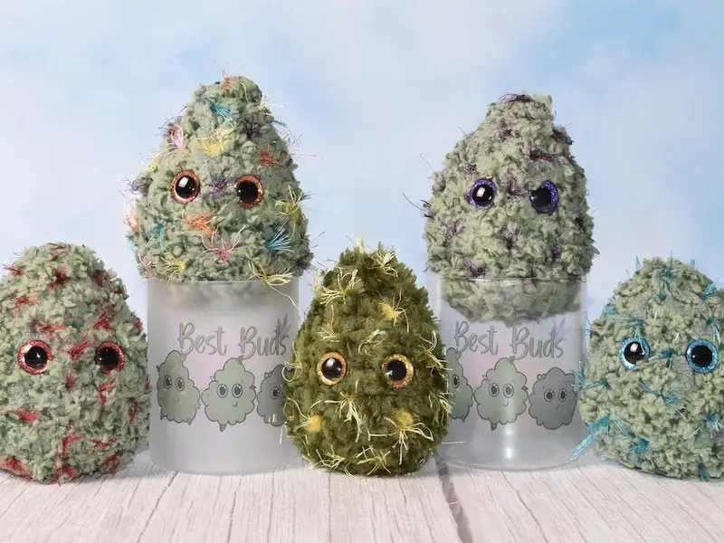 Adopt-A-Dragon Fruit Crochet Plush | Handmade Weed Nug Plushie | Cute Cannabis Buddy| 3–5 Inch Gift