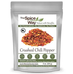 The Spice Way Crushed Red Pepper Flakes - Hot Red chili Pepper Flakes - Premium Quality, All-Natural, and Preservative-Free