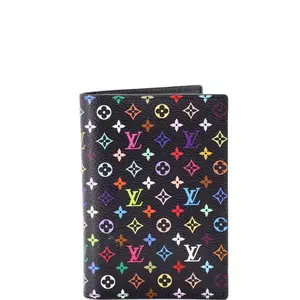 Pre-owned Louis Vuitton Canvas Coated Small Leather Goods x Takashi Murakami Passport Cover Monogram Multicolor by Rebag