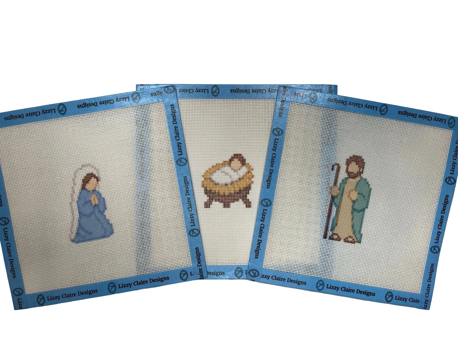 Christmas Nativity Set - Mary Joseph and  Jesus - 3 Canvas Set - 18 mesh  - Needlepoint Canvases