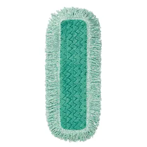212 MAIN Rubbermaid Commercial RCP Q438 Microfiber Dry Dusting Pad - 36x5 In, Green, Fringe Pile & Looped Pile Design