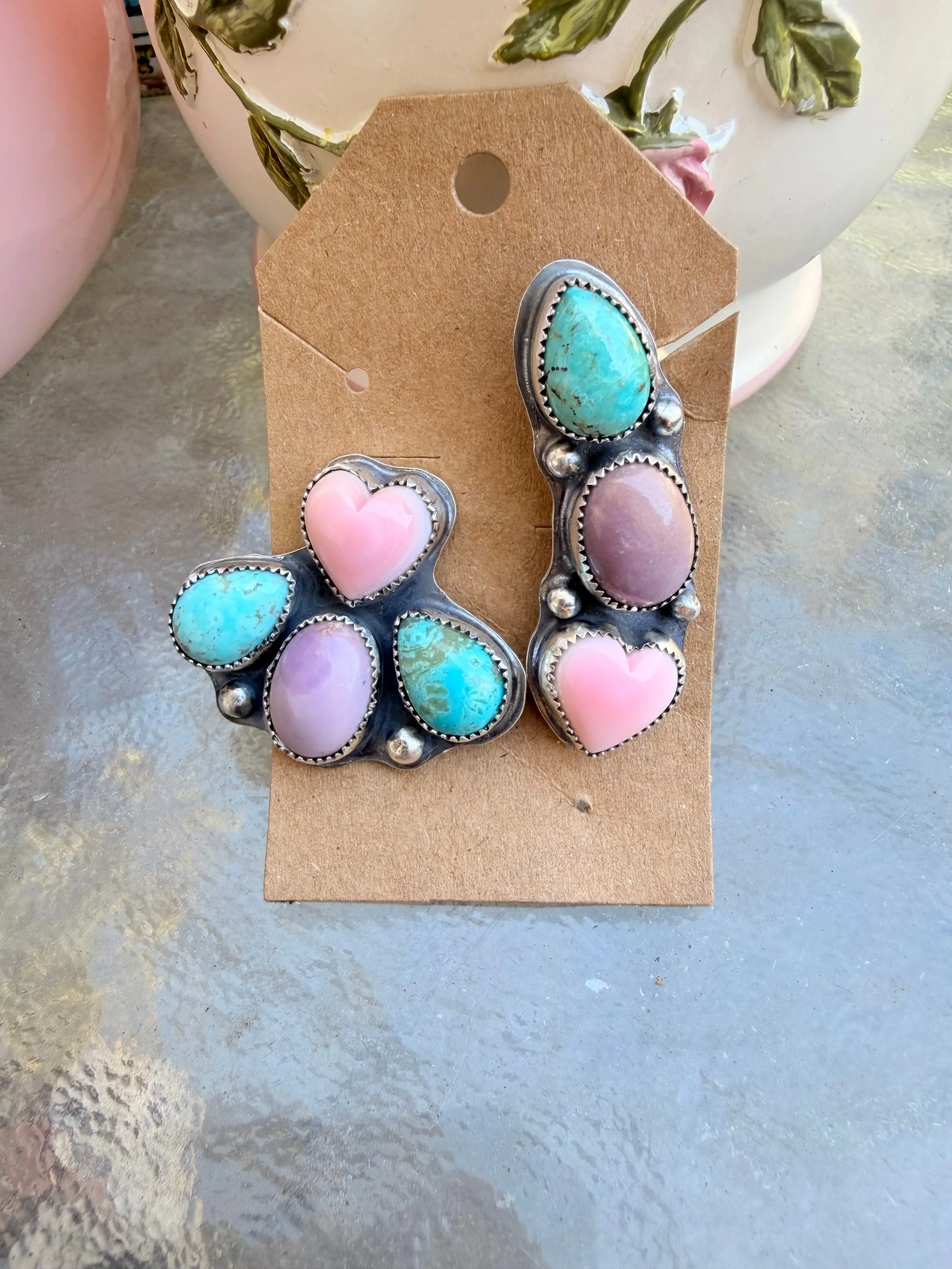 Multi stone pastel ear crawler