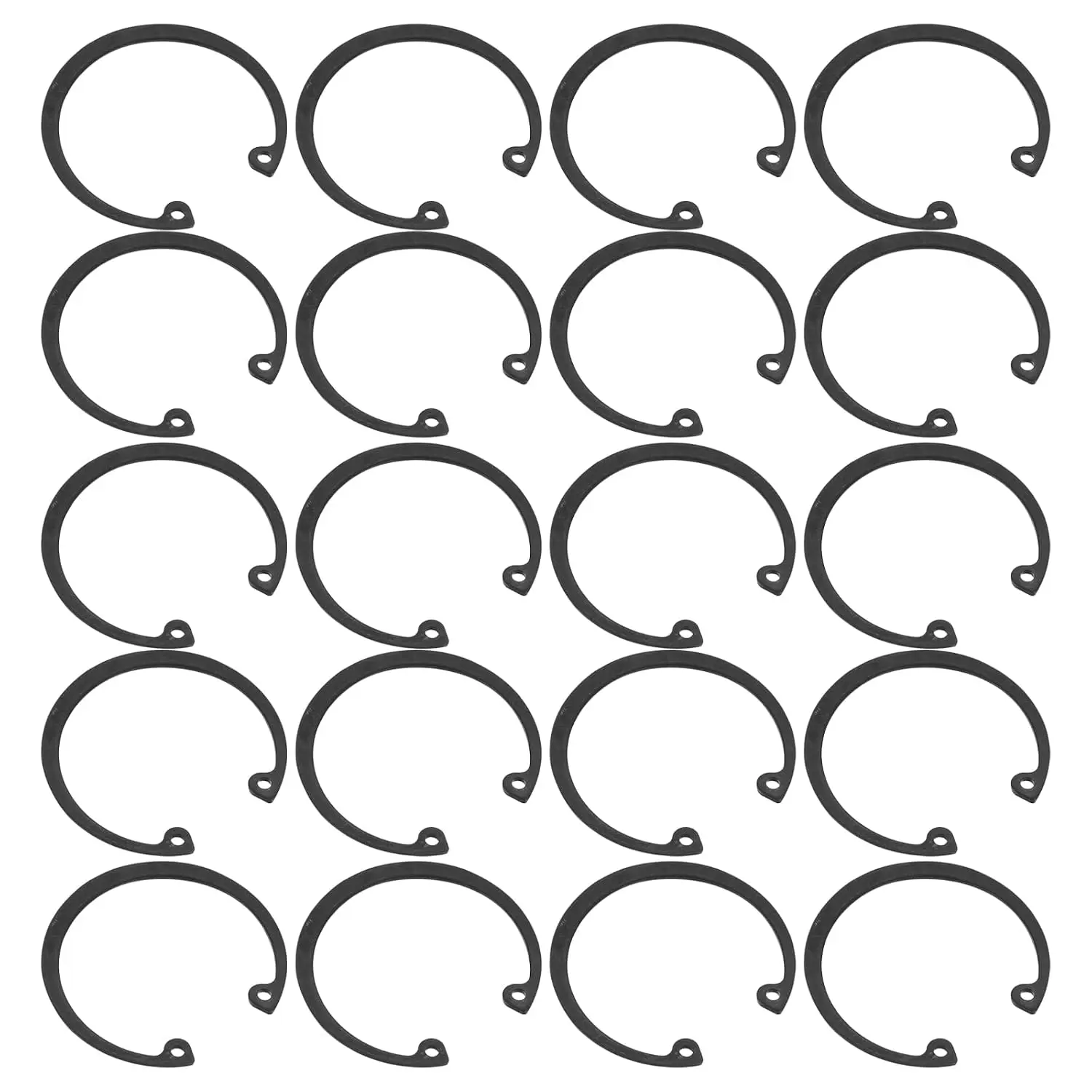 uxcell 20Pcs 48mm Internal Retaining Ring Circlip, 65 Mn Metal Internal Circlip Snap Rings C-Clips for Grooved Shafts Studs, Black